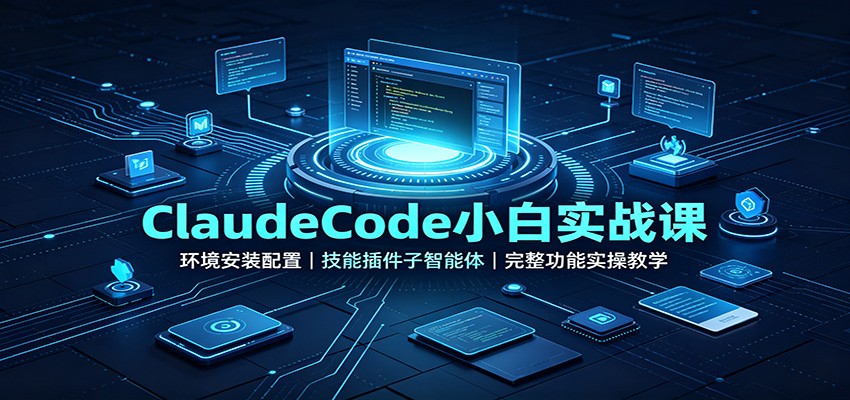 ClaudeCode小白实战课:环境安装配置,技能插件子智能体,完整功能实操教学(详解)-元界资源网