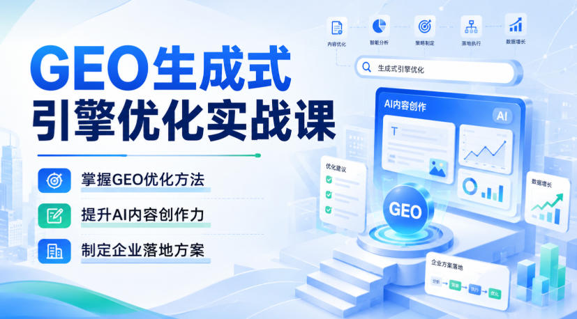 GEO生成式引擎优化实战课，掌握GEO优化方法，提升AI内容创作力，制定企业落地方案（教程）-元界资源网