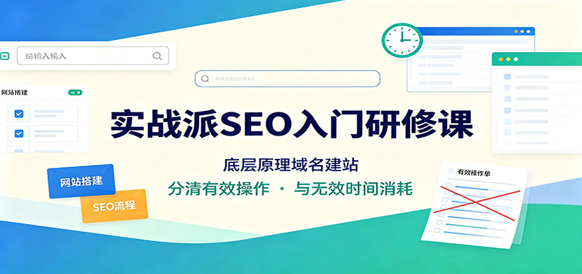 实战派SEO入门研修课:底层原理域名建站,分清有效操作与无效时间消耗(详解)-元界资源网