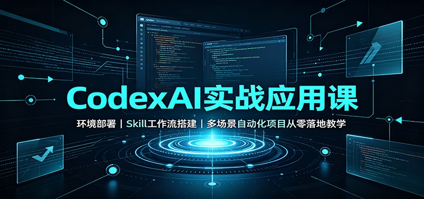 实用CodexAI实战应用课：环境部署Skill工作流搭建，多场景自动化项目从零落地教学-元界资源网