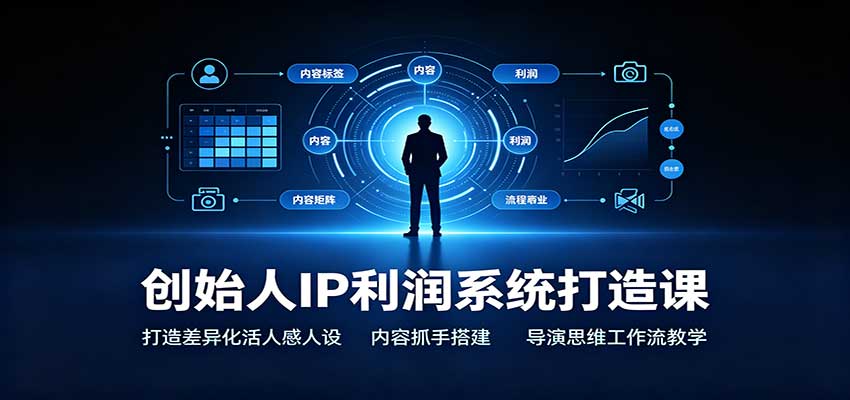 实用创始人IP利润系统打造课:打造差异化活人感人设,内容抓手搭建,导演思维工作流教学-元界资源网