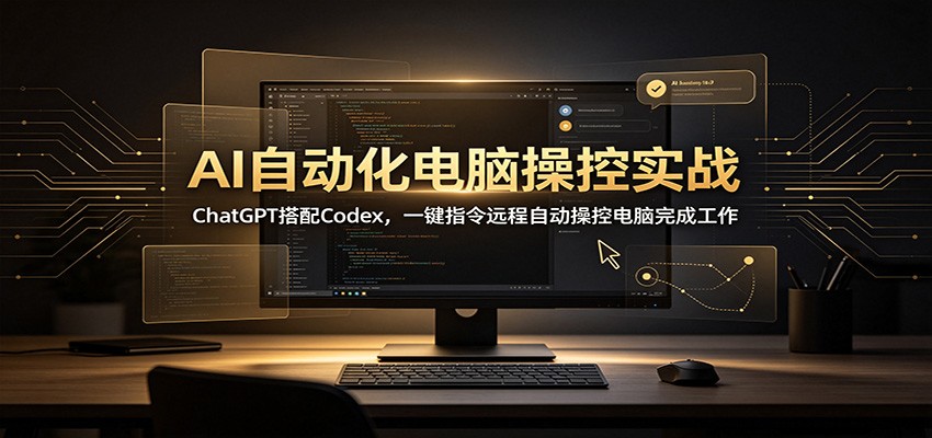 【推荐】AI自动化电脑操控实战:ChatGPT搭配Codex,一键指令远程自动操控电脑完成工作-元界资源网