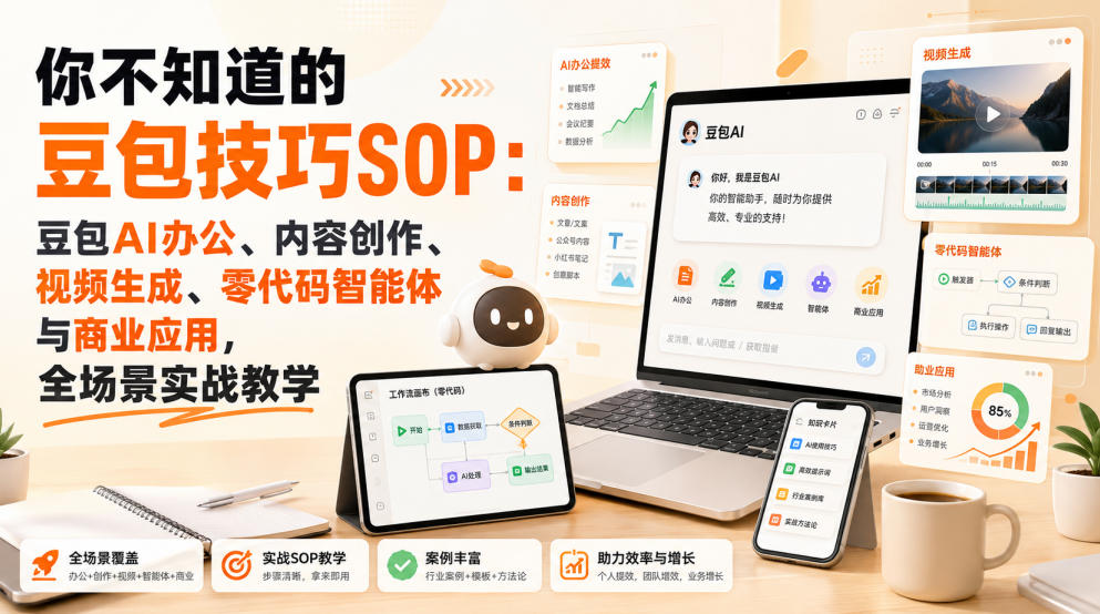 【推荐】你不知道的豆包技巧SOP：豆包AI办公、内容创作、视频生成、零代码智能体与商业应用，全场景实战教学-元界资源网