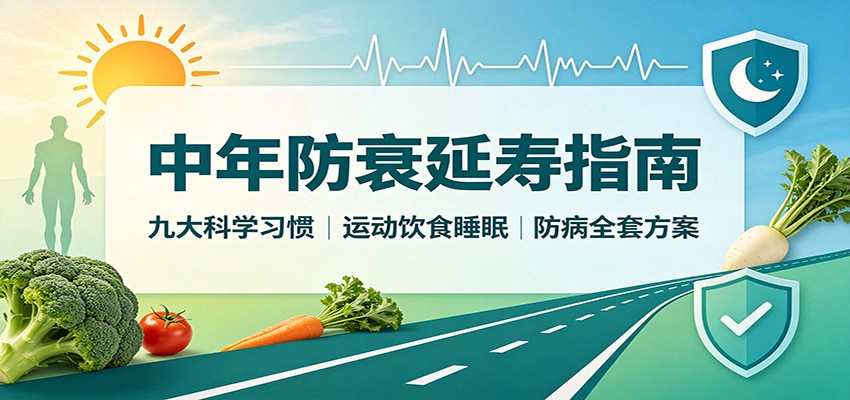 最新中年防衰延寿指南:九大科学习惯,运动饮食睡眠防病全套方案-元界资源网