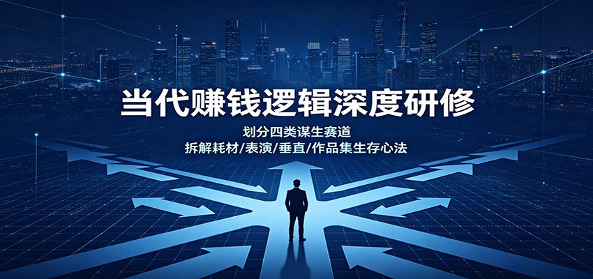最新当代赚钱逻辑深度研修:划分四类谋生赛道,拆解耗材/表演/垂直/作品集生存心法-元界资源网