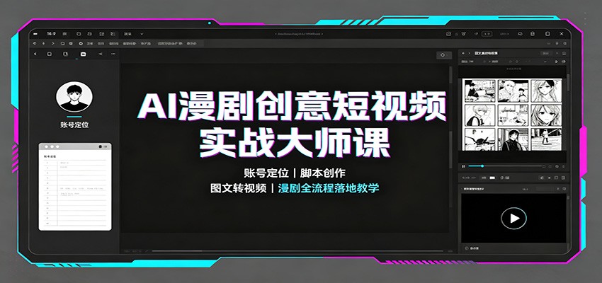 【精选】AI漫剧创意短视频实战大师课：账号定位脚本创作，图文转视频，漫剧全流程落地教学-元界资源网