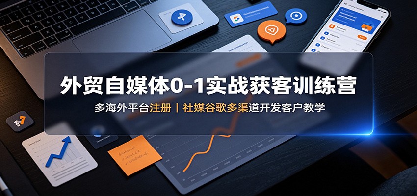 【精选】外贸自媒体0-1实战获客训练营：多海外平台注册，社媒谷歌多渠道开发客户教学-元界资源网