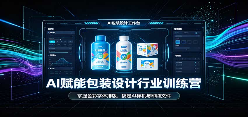 【推荐】AI赋能包装设计行业训练营:掌握色彩字体排版,搞定AI样机与印刷文件-元界资源网