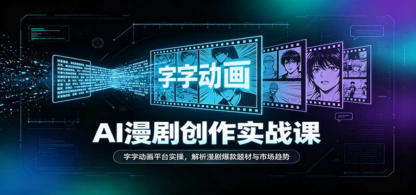 AI漫剧创作实战课:字字动画平台实操,解析漫剧爆款题材与市场趋势(合集)-元界资源网