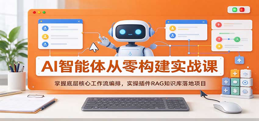 实用AI智能体从零构建实战课:掌握底层核心工作流编排,实操插件RAG知识库落地项目-元界资源网