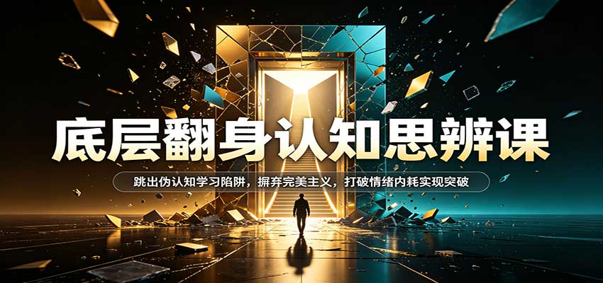 底层翻身认知思辨课:跳出伪认知学习陷阱,摒弃完美主义,打破情绪内耗实现突破(指南)-元界资源网