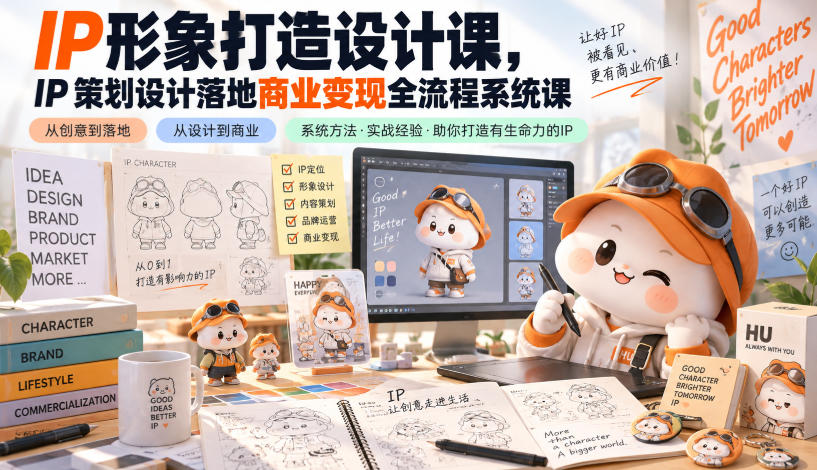 【分享】IP形象打造设计课，IP策划设计落地商业变现全流程系统课-元界资源网