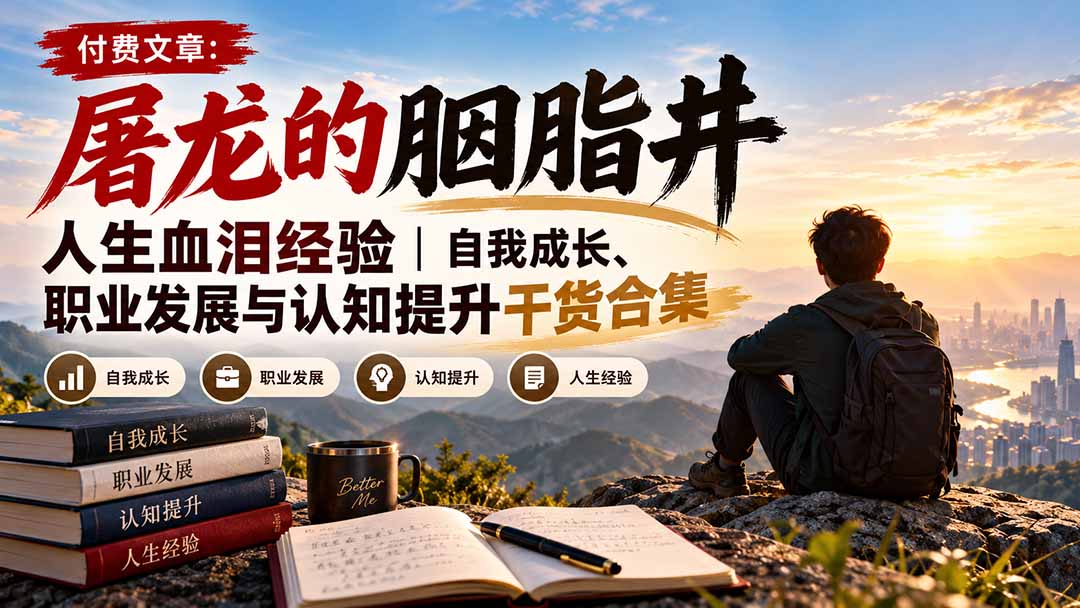 (20943期)付费文章:屠龙的胭脂井人生血泪经验|自我成长、职业发展与认知提升干货合集(教程)-元界资源网