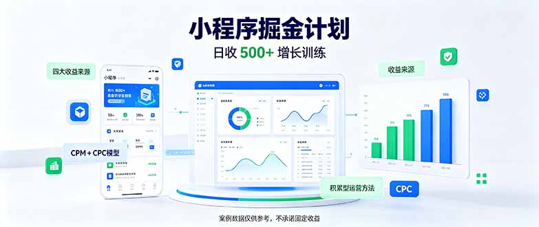 最新(21046期)一部手机日入500+,微信小程序掘金计划,四种收入来源,长期稳定可靠-元界资源网
