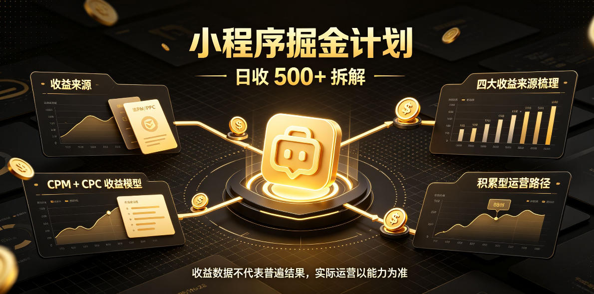 小程序推广计划,日收500+,腾讯官方打款,客户留存率高,收益长期稳定【揭秘】(教程)-元界资源网