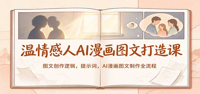 温情感人AI漫画图文打造课:图文创作逻辑,提示词,AI漫画图文制作全流程(详解)-元界资源网