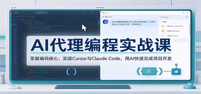AI代理编程实战课:掌握编码核心,实操Cursor与Claude Code,用AI快速完成项目开发(指南)-元界资源网