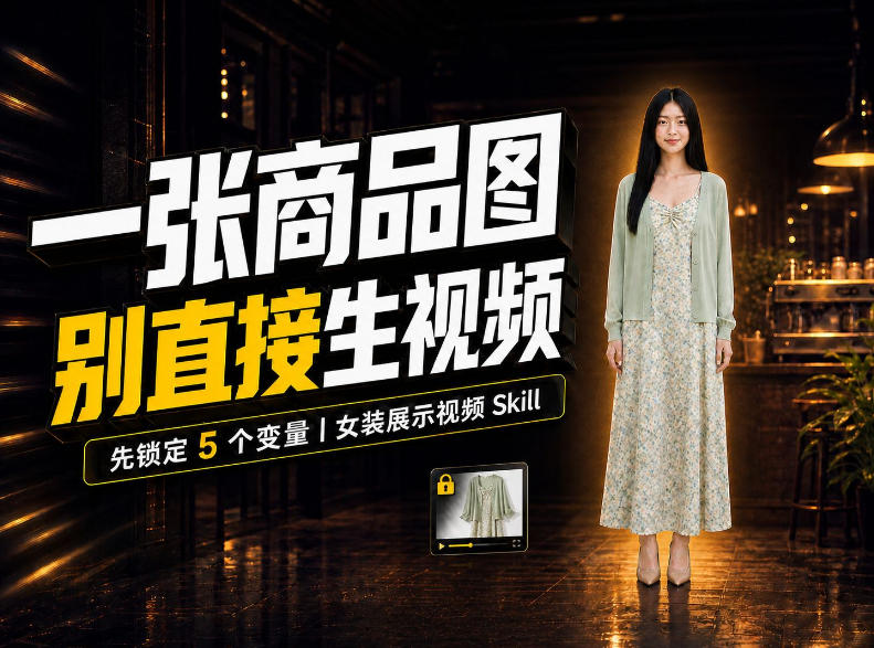 【精选】女装AI视频总翻车？问题不在提示词，女装展示视频Skill先锁定5个变量！-元界资源网