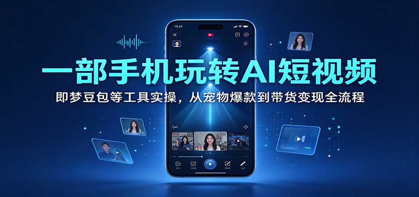 实用一部手机玩转AI短视频:即梦豆包等工具实操,从宠物爆款到带货变现全流程-元界资源网