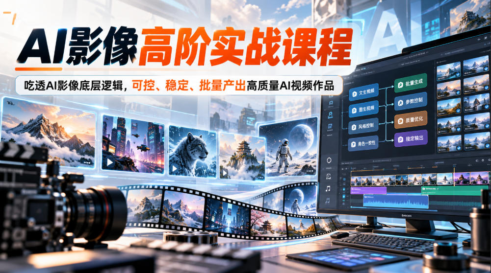 AI影像高阶实战课程,吃透AI影像底层逻辑,可控、稳定、批量产出高质量AI视频作品(教程)-元界资源网