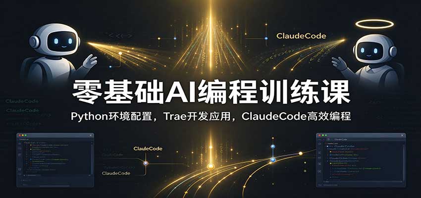 零基础AI编程训练课:Python环境配置,Trae开发应用,ClaudeCode高效编程(指南)-元界资源网