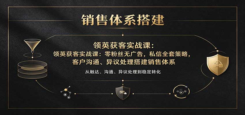 【分享】领英获客实战课:零粉丝无广告,私信全套策略,客户沟通、异议处理搭建销售体系-元界资源网