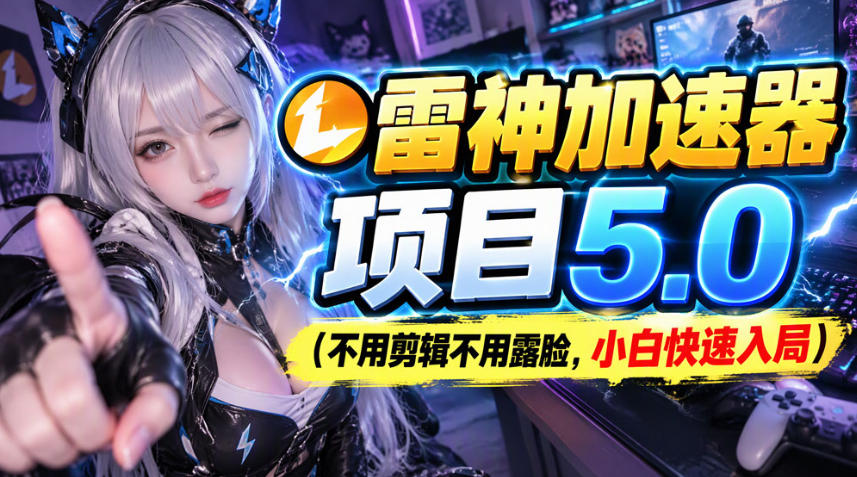 最新雷神加速器项目(不用剪辑不用露脸,小白快速入局)-元界资源网